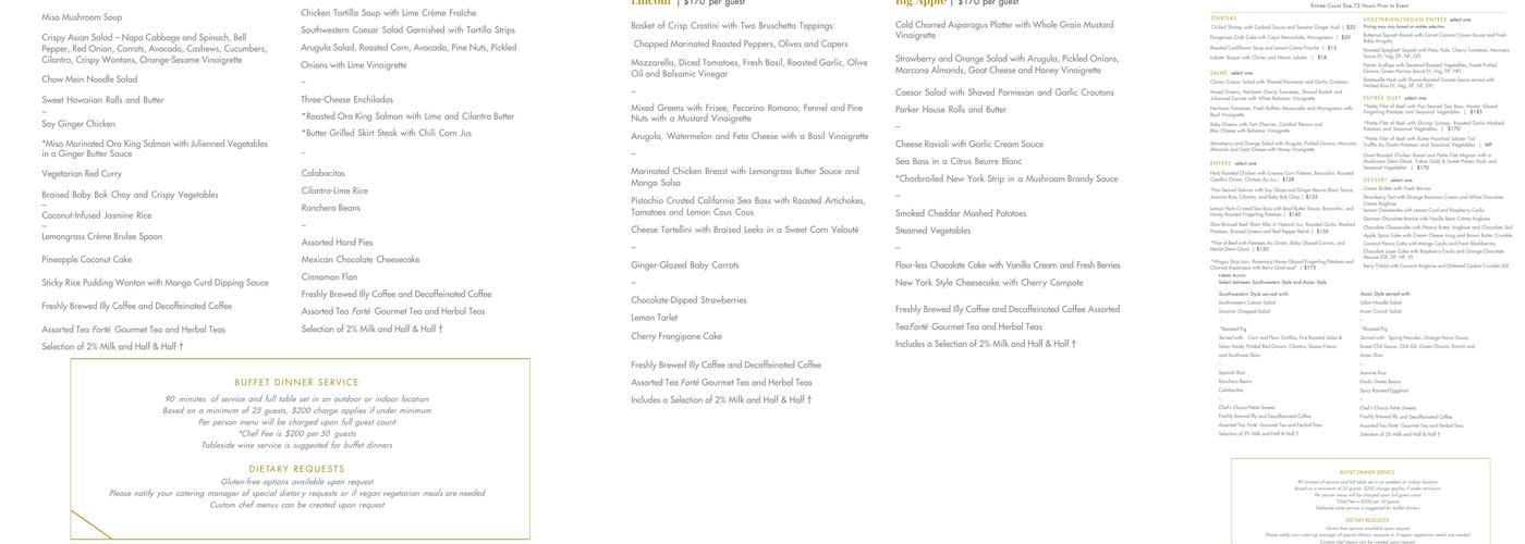 Hearth '61 at Mountain Shadows Menu