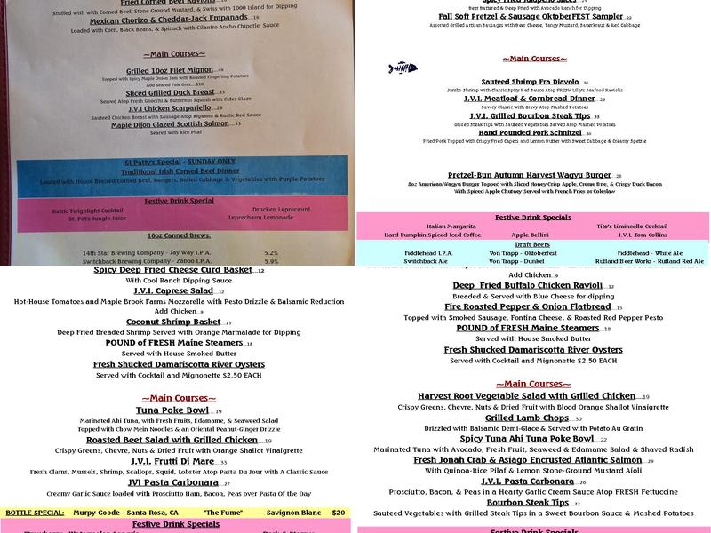 Jay Village Inn & Restaurant Menu