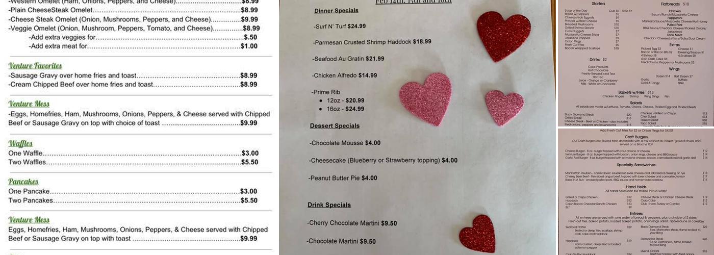 Venture Inn Menu