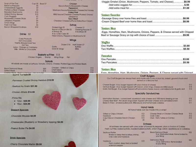 Venture Inn Menu
