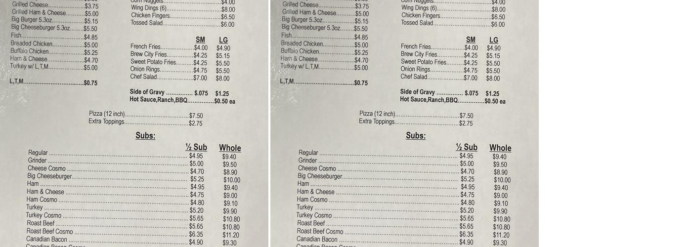 Brandon Cafe Menu