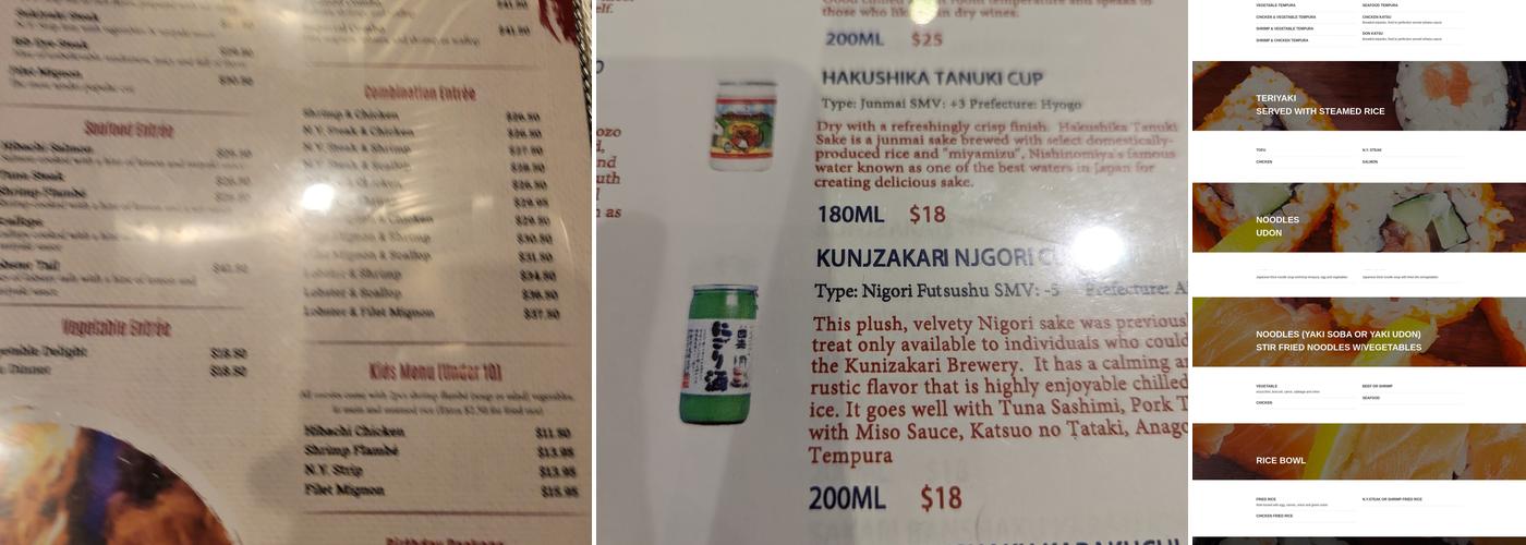 Matsutake Sushi & Steak Menu