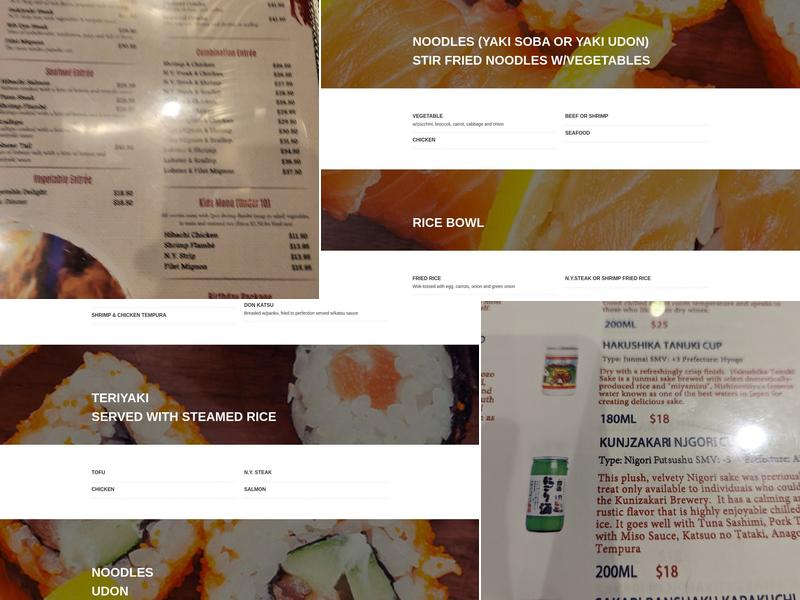 Matsutake Sushi & Steak Menu