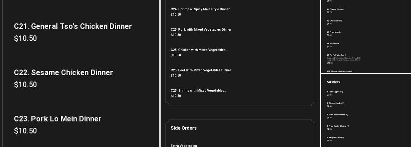 Ling Ling Chinese Restaurant Menu