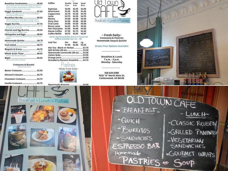 The Old Town Cafe Menu