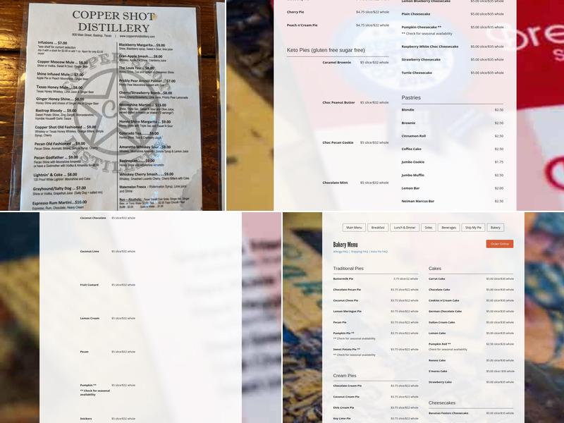 Maxine's Cafe & Bakery Menu