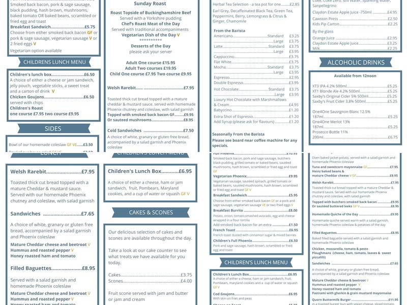 The Phoenix Kitchen Menu