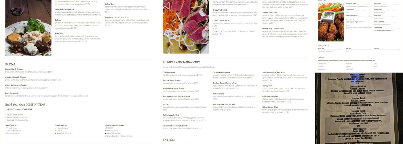 Tavern Grille Menu