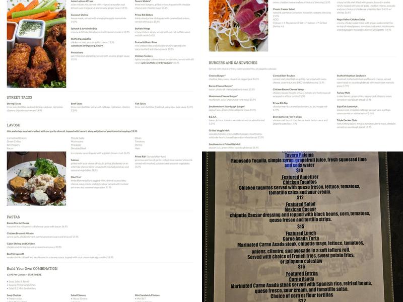 Tavern Grille Menu