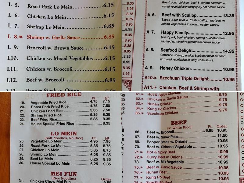 China Chef Menu