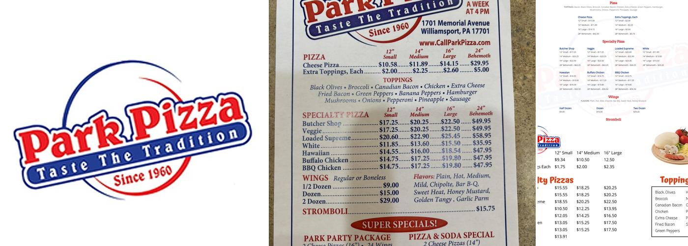 Park Pizza Menu