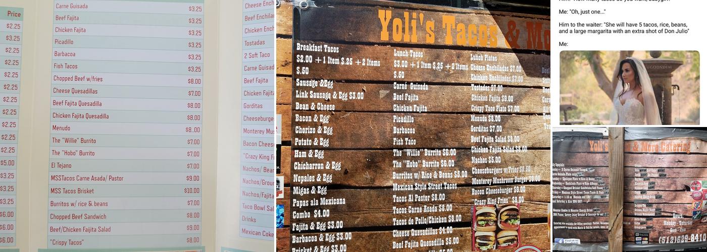 Yoli's Tacos & More Catering Menu