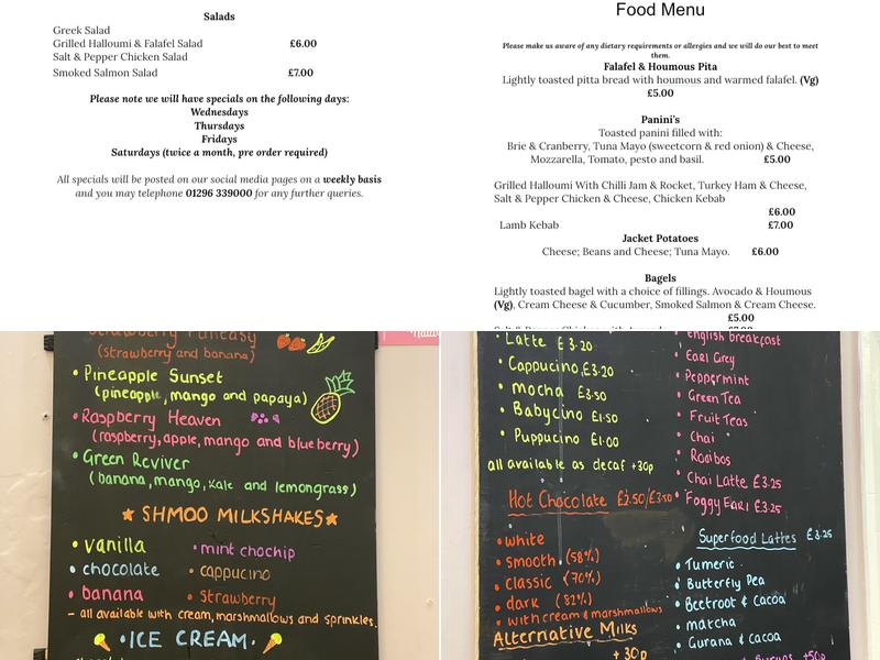 Utopia Gifts and Coffee Menu