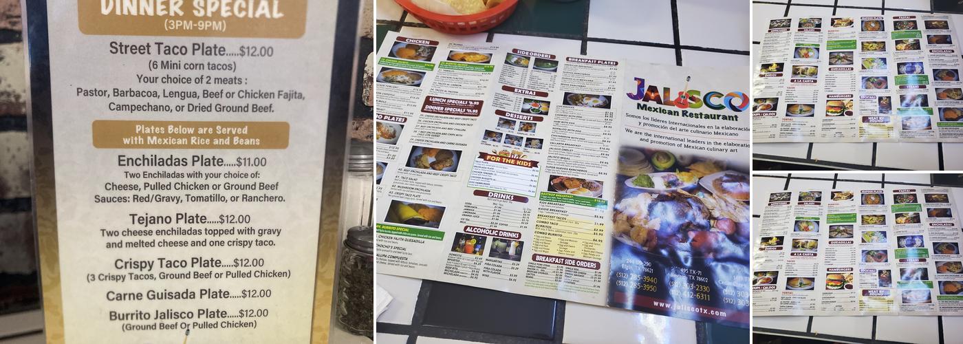 El Jalisco's Menu