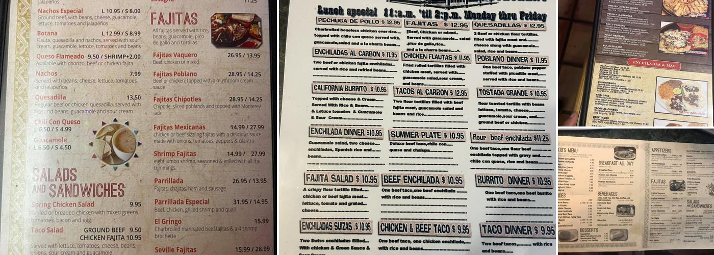 La Cabana Menu