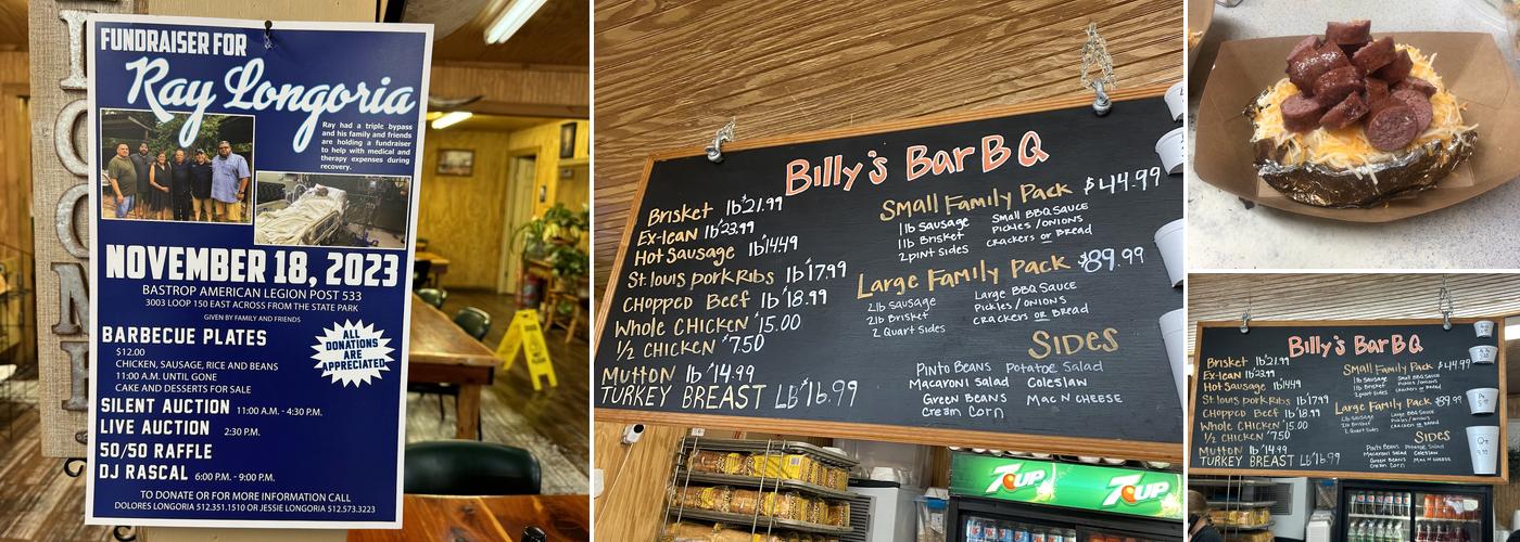 Billy's Pit BBQ Menu
