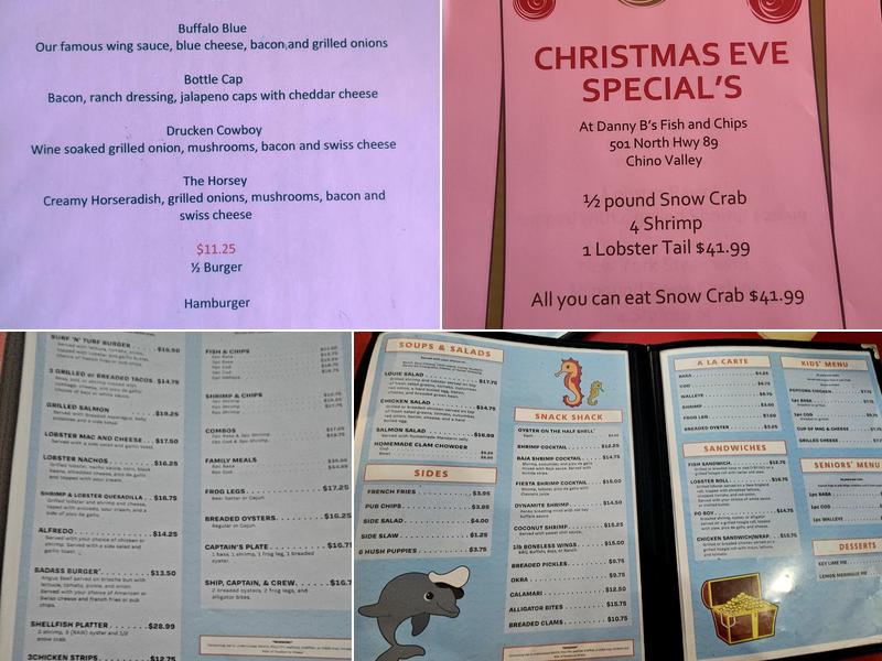 Danny B's Fish and Chips Menu