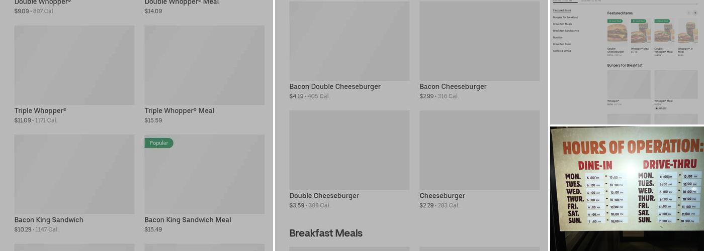Burger King Menu