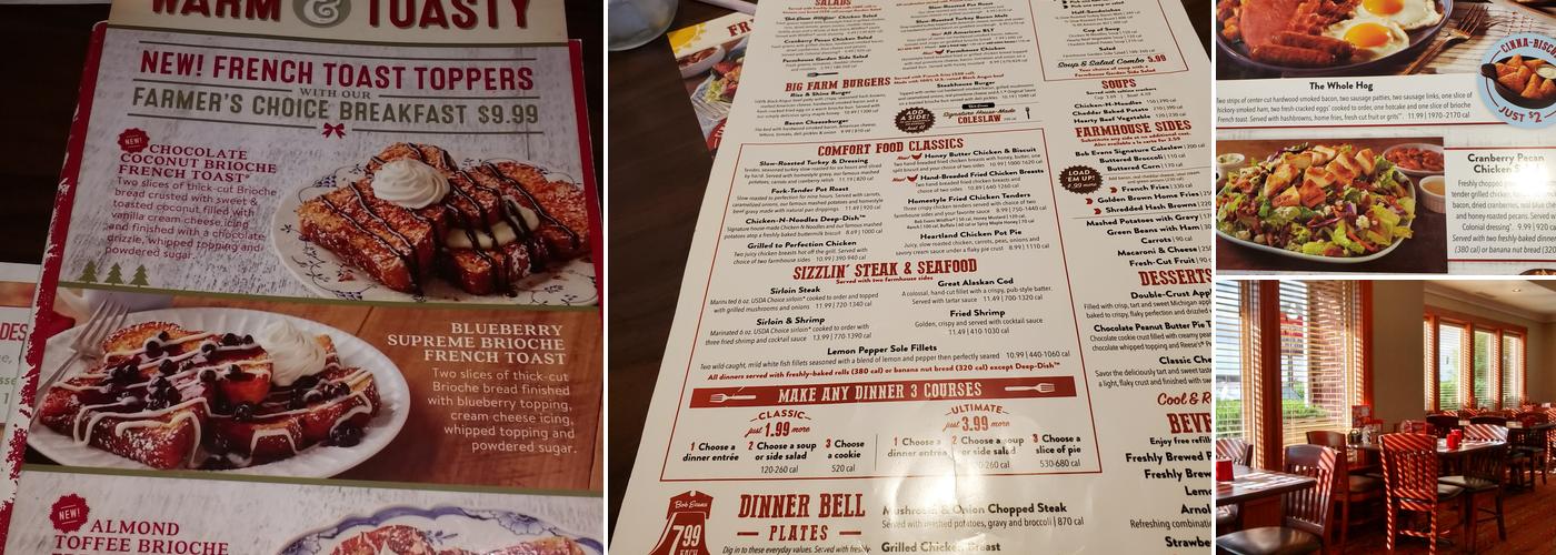 Bob Evans Menu