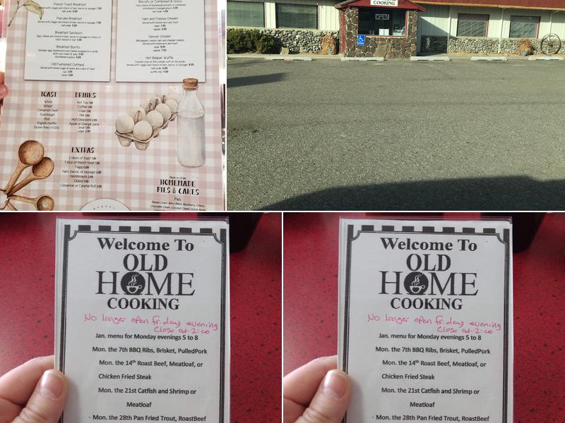 Old Home Cooking Menu