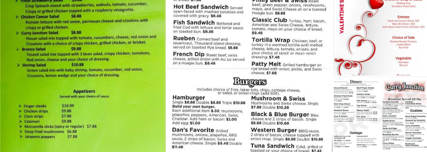 Curry Junction Restaurant Menu