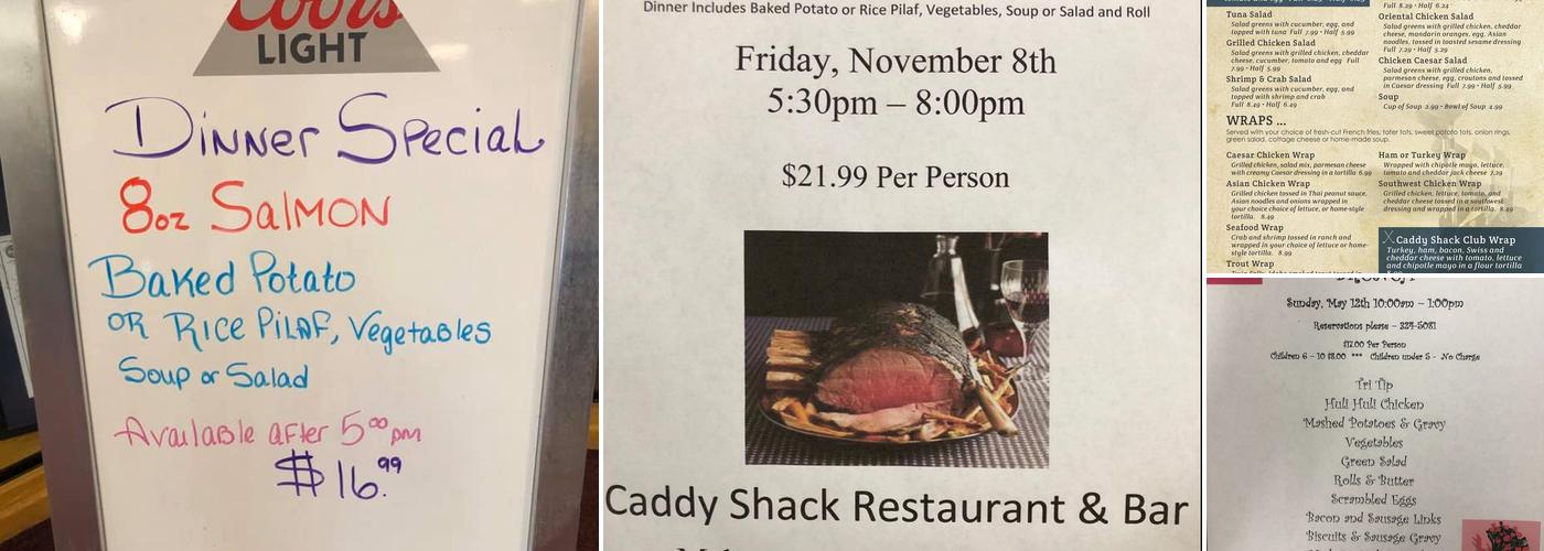 Caddy Shack Restaurant & Bar Menu