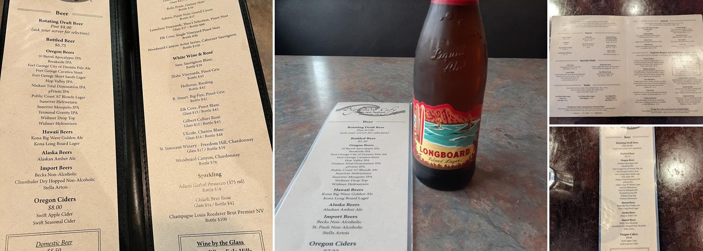 Big Wave Cafe Menu