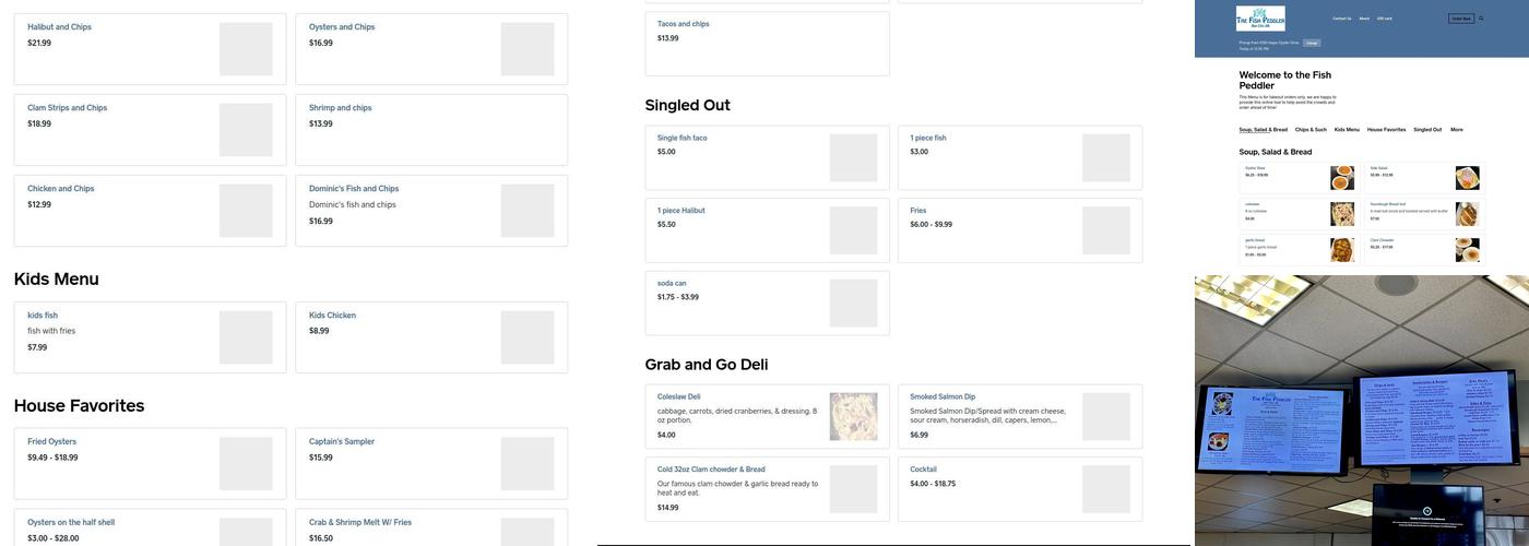 The Fish Peddler at Pacific Oyster Menu