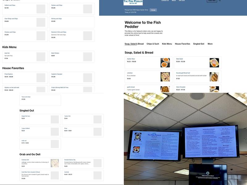 The Fish Peddler at Pacific Oyster Menu