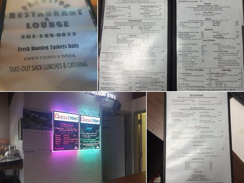 Parkside Restaurant and Lounge Menu