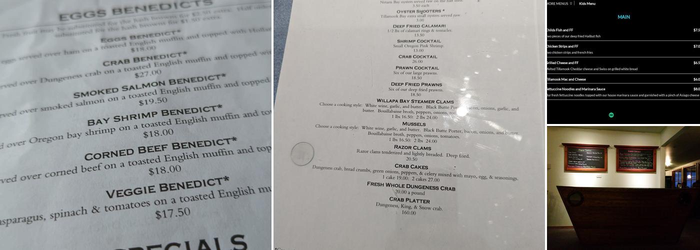 Pirate's Cove Restaurant Menu