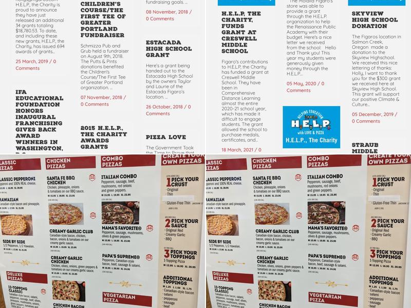 Figaro's Pizza Menu