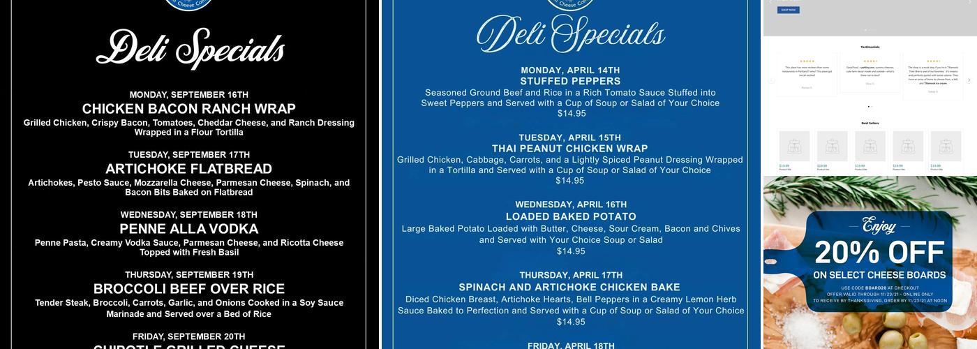 Blue Heron French Cheese Company Menu