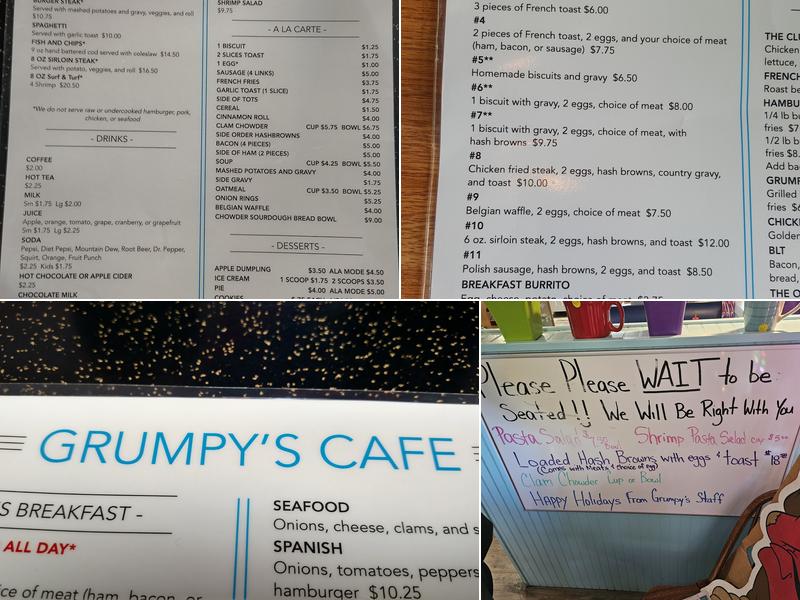 Grumpy's Cafe Menu