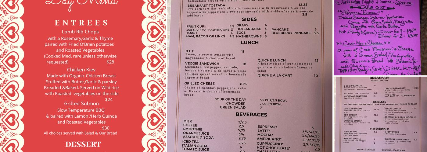 Handy Creek Bakery and cafe Menu