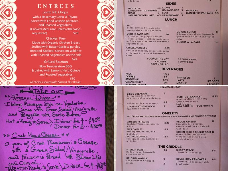 Handy Creek Bakery and cafe Menu