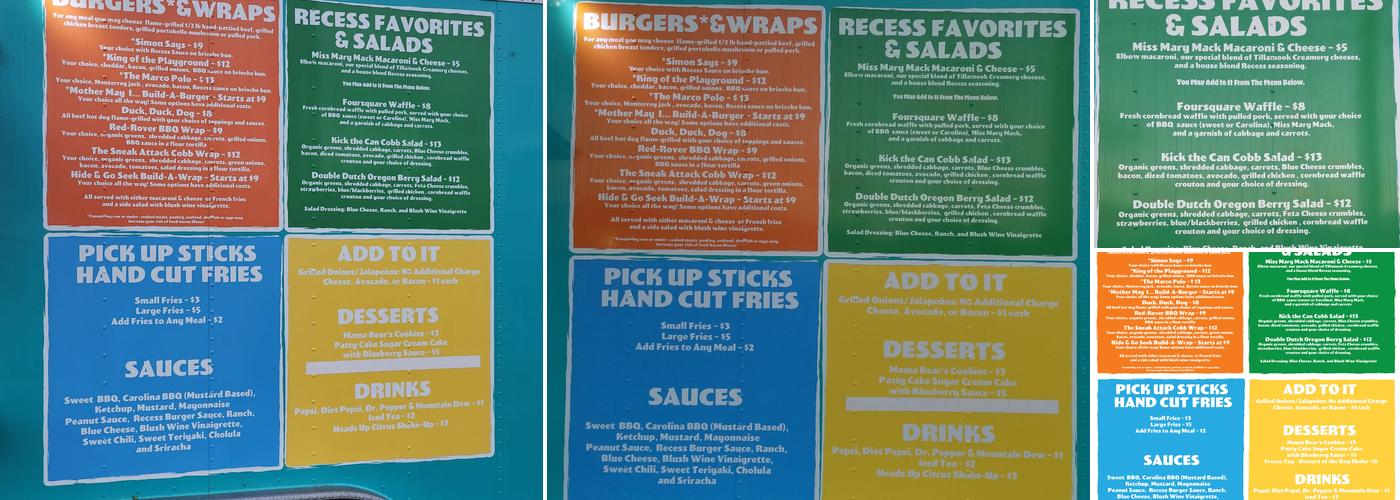 Recess Menu