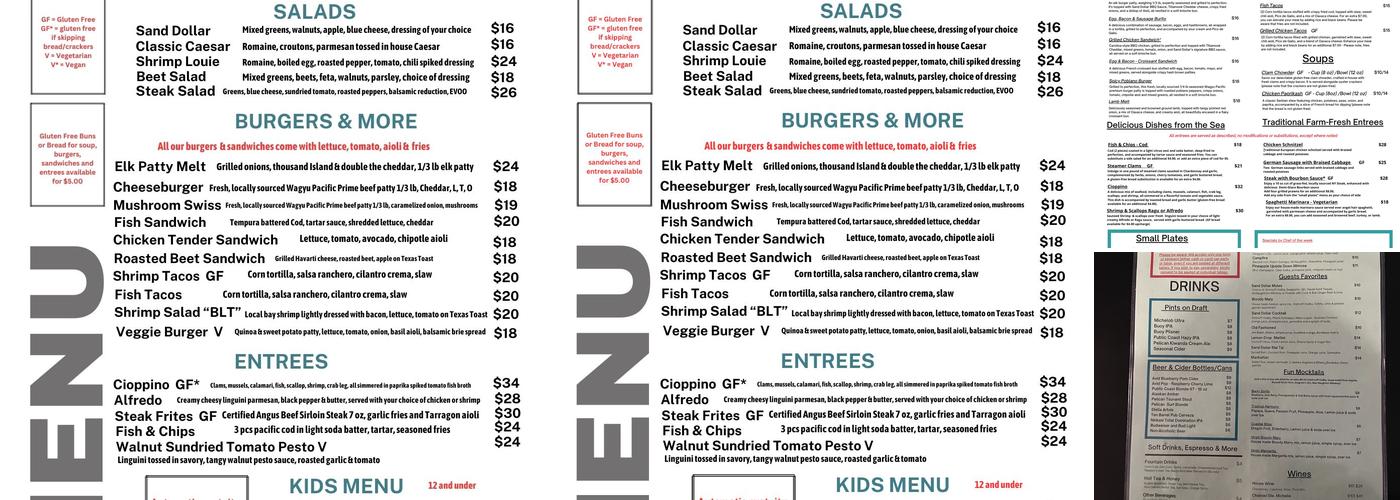 Sand Dollar Restaurant & Lounge Menu