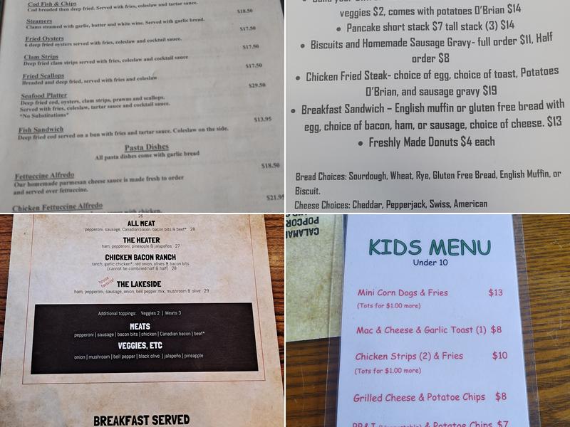 Lakeside Hideaway Menu