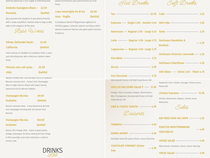 66 Bistro Menu
