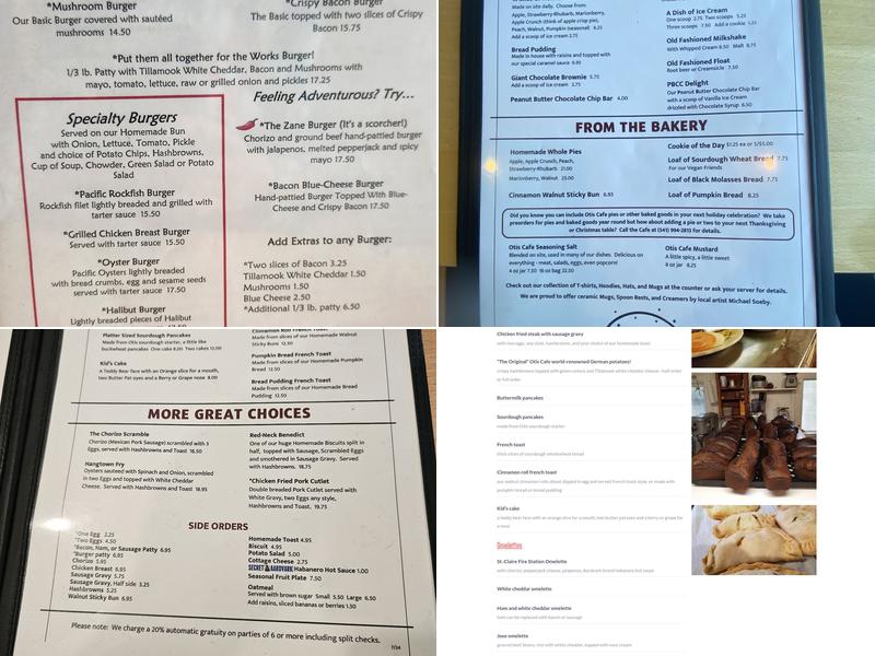 Otis Cafe Menu