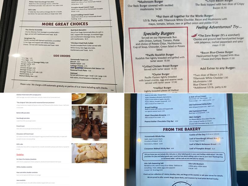 Otis Cafe Menu