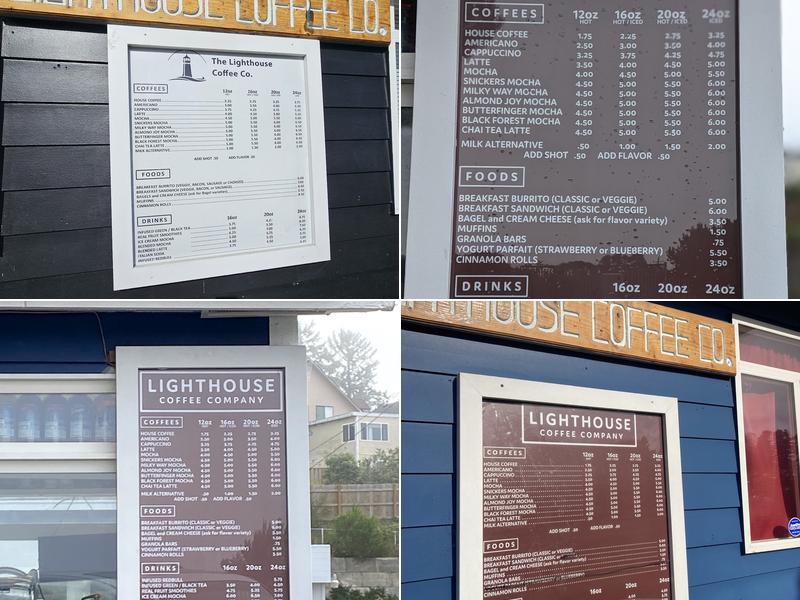 Lighthouse Coffee Co Menu