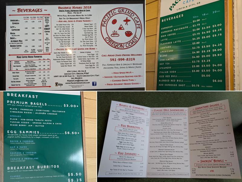 Pacific Grind Cafe Menu