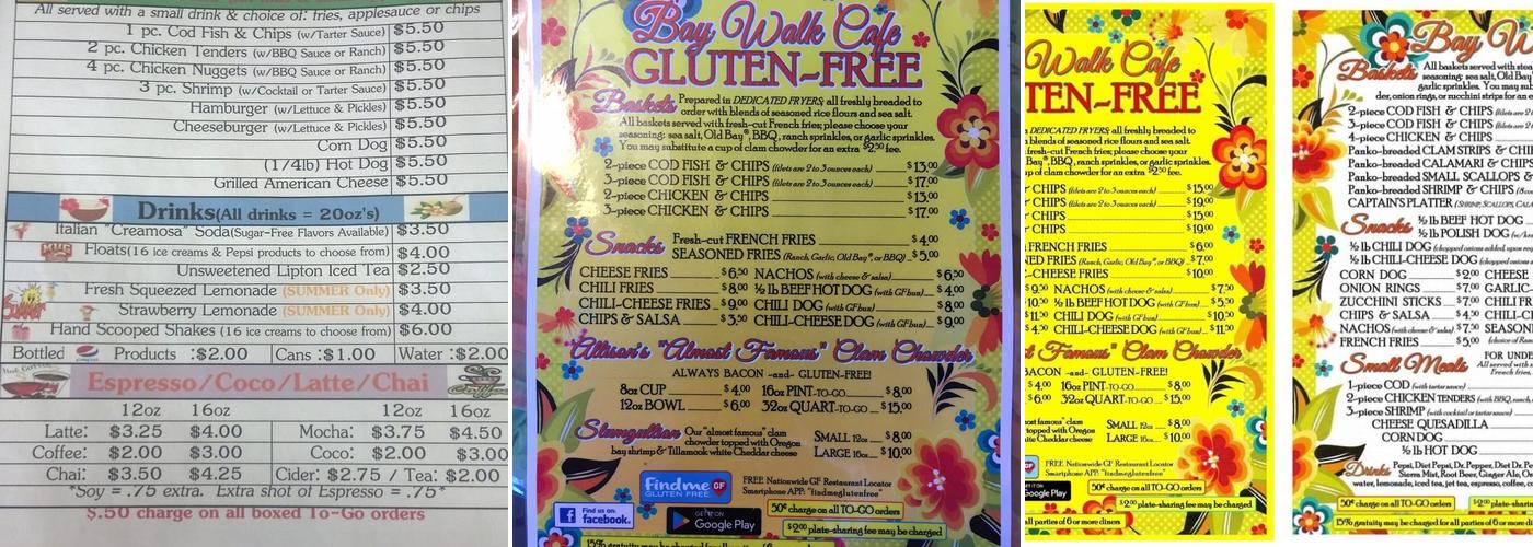 Bay Walk Cafe Menu