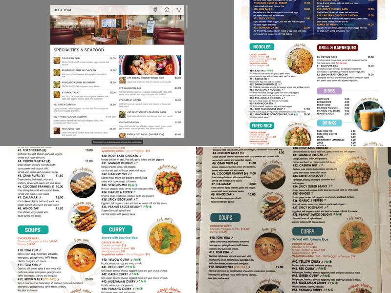 Best Thai Menu