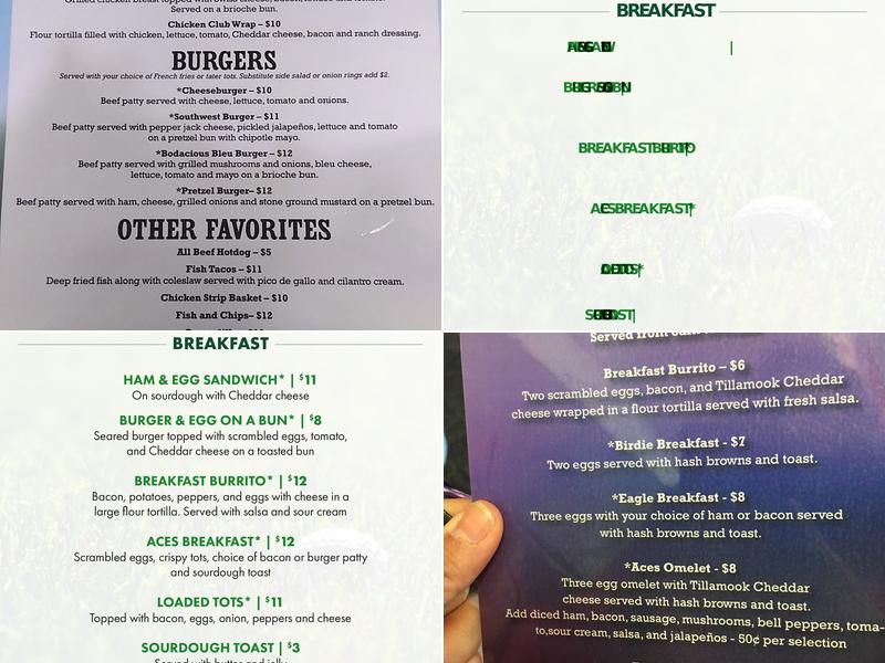 Aces Sports Bar & Grill Menu