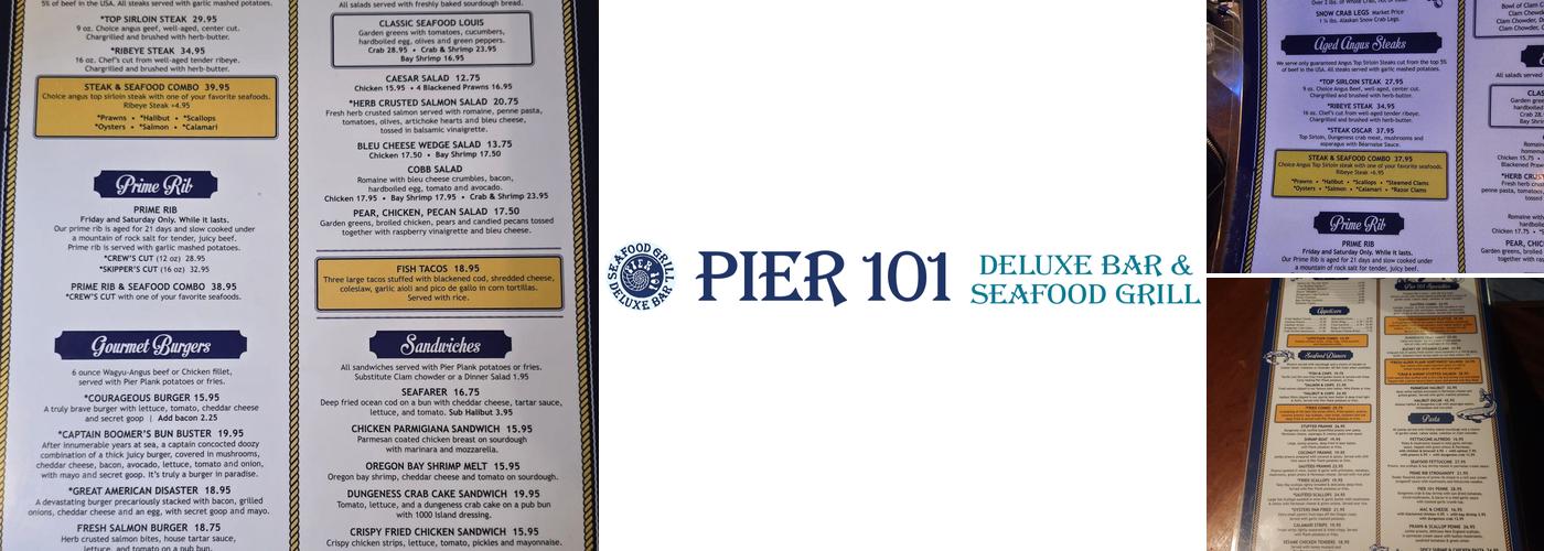 Pier 101 Menu