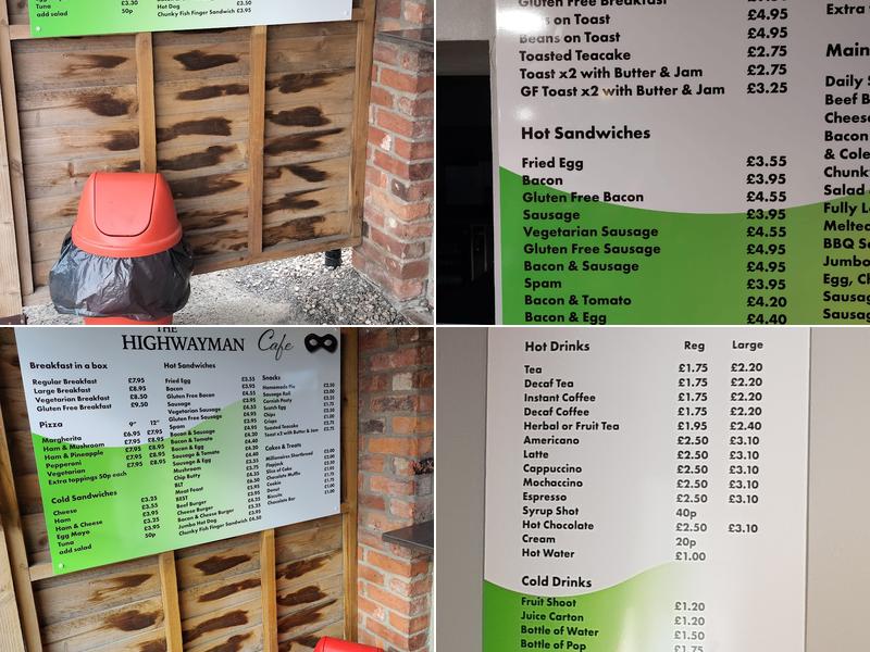 Highwayman Cafe Menu
