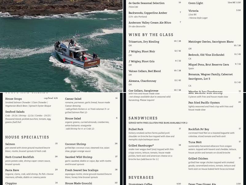 Tidal Raves Menu